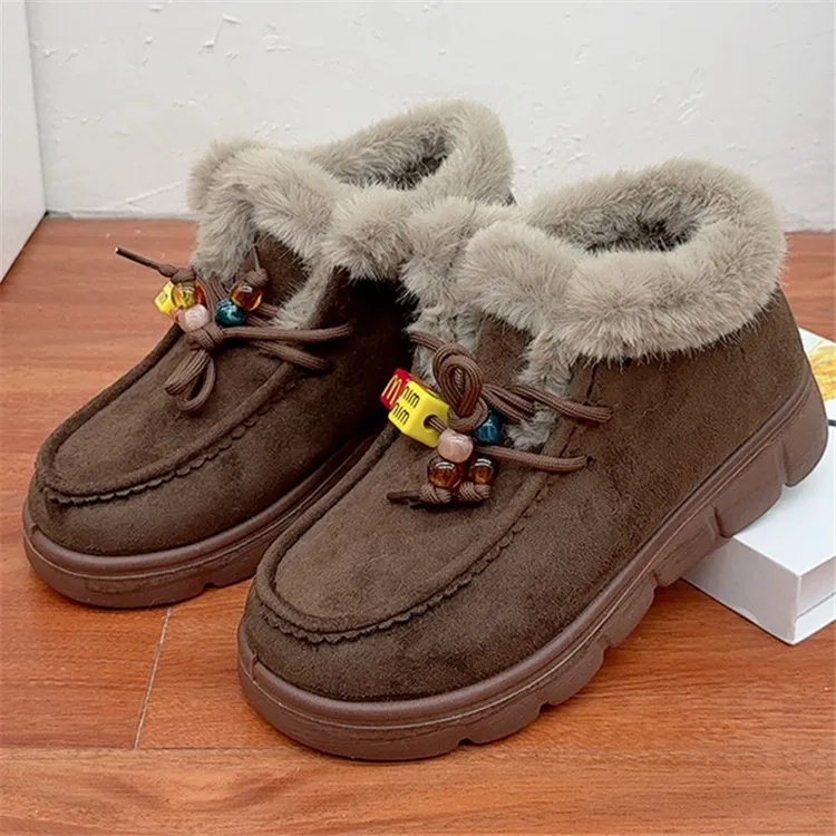 冬季加绒加厚保暖中老年棉鞋老北京女棉鞋软底舒适时尚洋气妈妈鞋