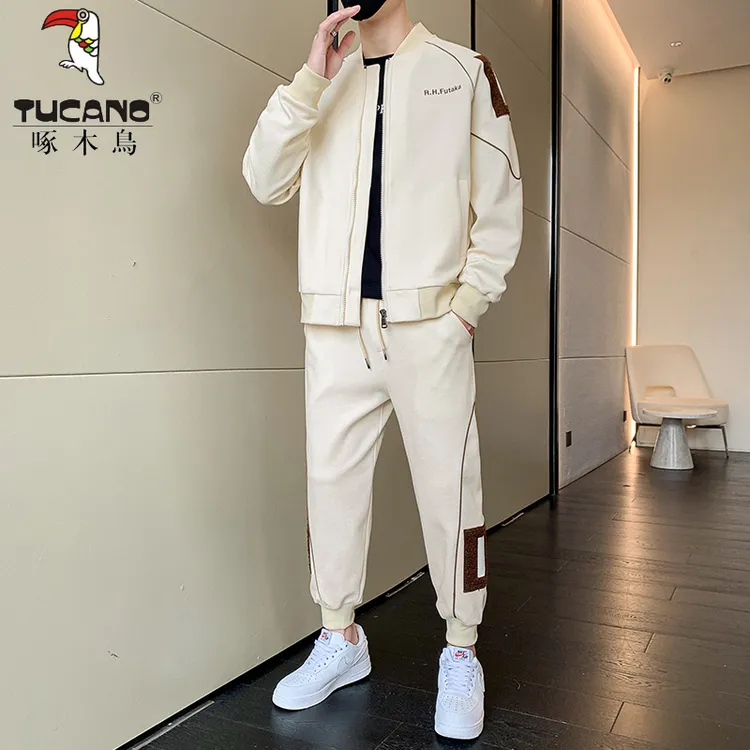 TUCANO/啄木鳥春秋款男士运动套装立领开衫夹克收口运动裤整套