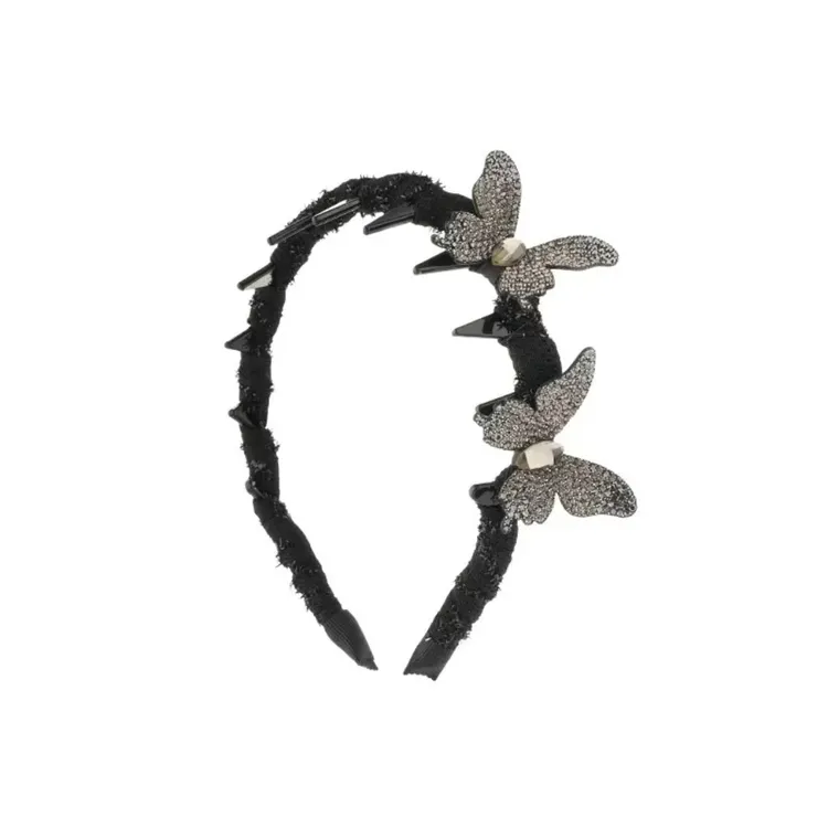 2025新款【星光蝴蝶】轻奢立体满钻齿梳发箍女洗脸高颅顶发卡头箍