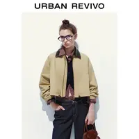 【HOT】UR2025秋季新款女琥珀流光风拼接撞色抽绳棉服UYL150046
