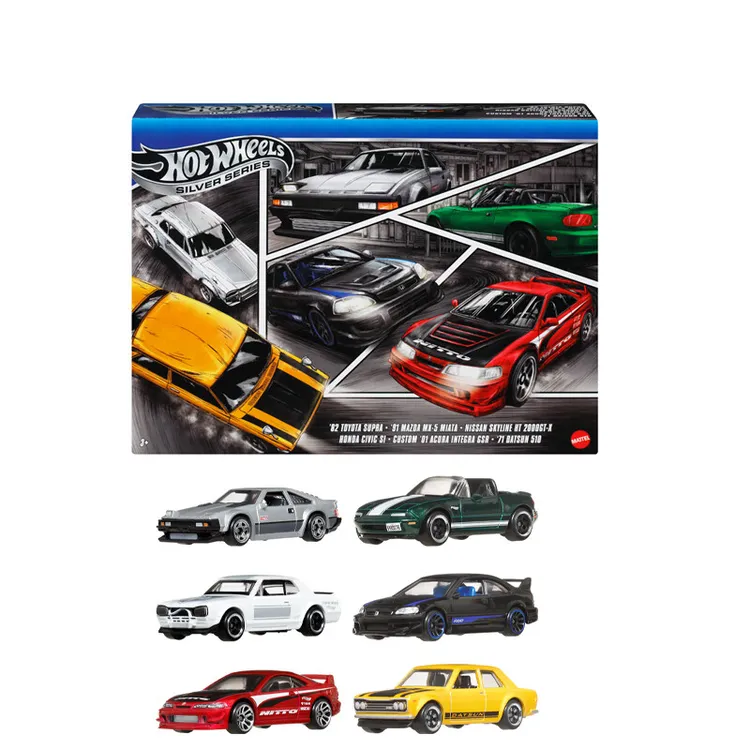 风火轮银标高普速霸马自达尼桑天际线达特桑仿真合金车模收藏套