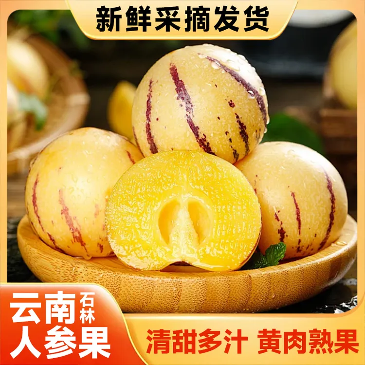 云南石林果黄肉圆果树上自然成熟清甜多汁应季水果超甜黄心大果商品图