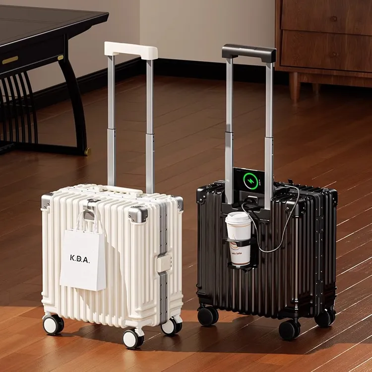 行李箱20寸登机箱女新款铝框多功能18寸小型旅行箱静音密码拉杆箱