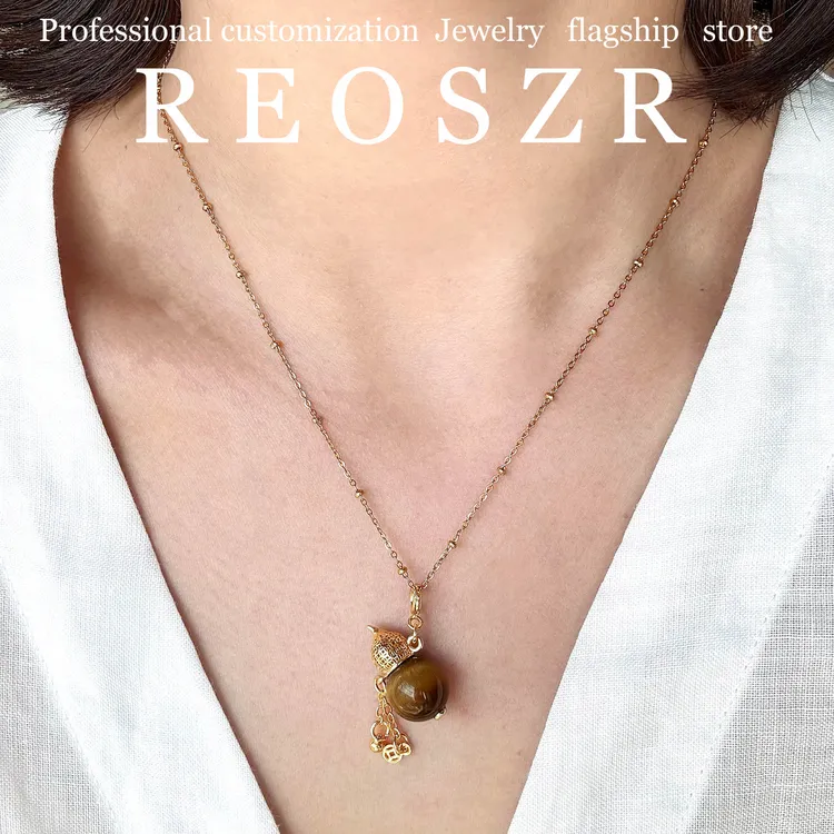 Reoszr/洛恣 钛钢吊坠 【流光】原创设计可爱秋冬葫芦项链毛衣链