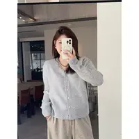 晶咕佳佳【日杂闪闪】领口带闪片设计感V领针织开衫气质长袖时尚