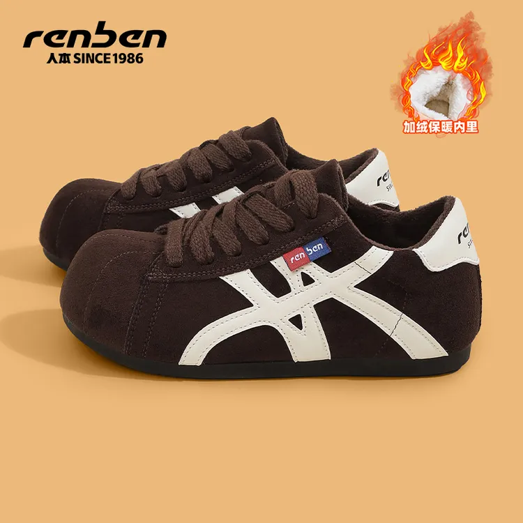 2025人本新款德训鞋软面软底冬季加绒保暖英伦风鞋子复古美拉德风