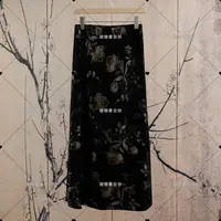 【顺】新中式重工刺绣女丝绒缎面秋季新款洋气百搭时尚半裙C444