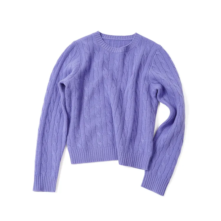 【100绵羊毛紫绿灰毛衣】XSMY59196冬季商务休闲风舒适新款显白毛衣