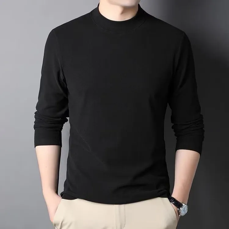 【活动专属】男士大码打底衫秋冬半高领T恤圆领冬季男士德绒打底衫