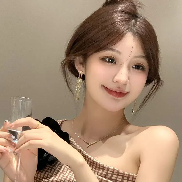 FULL GIRLISH耳环00876流苏轻奢小众百搭耳钉耳饰  