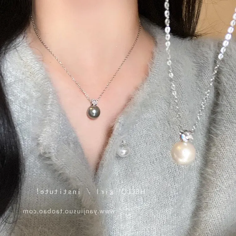 合金项链 气质灰色项链女生轻奢新款小众洋气锁骨时尚百搭送礼物