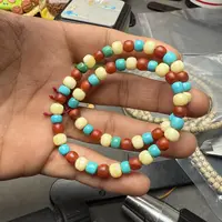 铁合金石英石手链 石英岩染色手串绿色花色单圈手串