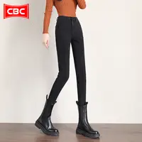 CBC高级黑紧身牛仔裤女2025秋新款时尚水洗八面弹修身小脚铅笔裤