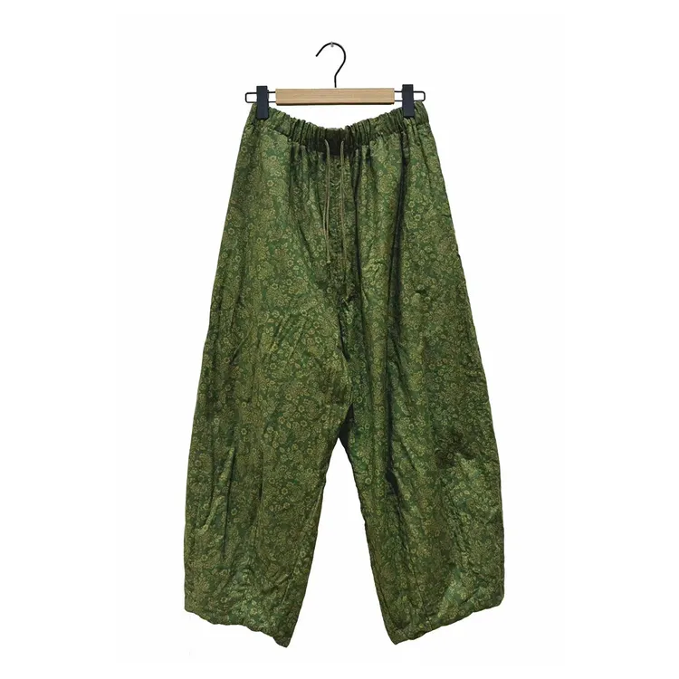 左岸迷香 Z25FW3021 布衣分享棉质休闲裤原创复古印花双面穿棉裤