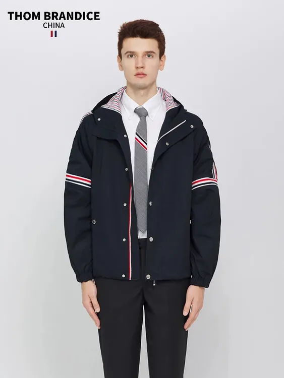TB【官方正品】THOM BRANDICE汤姆布郎双袖织带防风夹克外套免熨烫