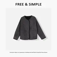 Free&Simple-‘悸动’早秋款极简风小众休闲圆领扣子外套-12019