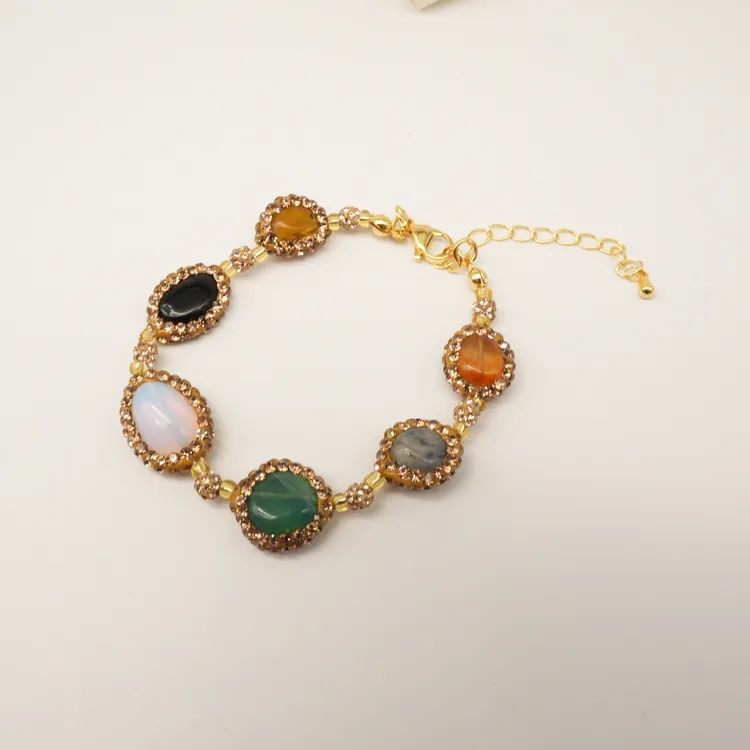 高品玛瑙时尚精致手链百搭气质彩色复古