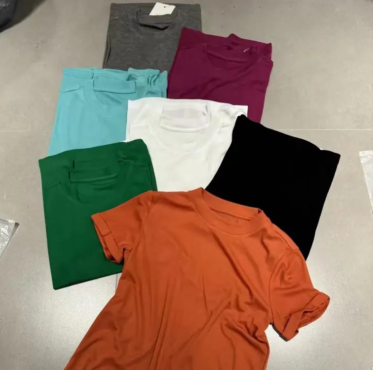 夏短袖修身时尚夏季长款显瘦圆领纯色透气黑色T恤女士通勤