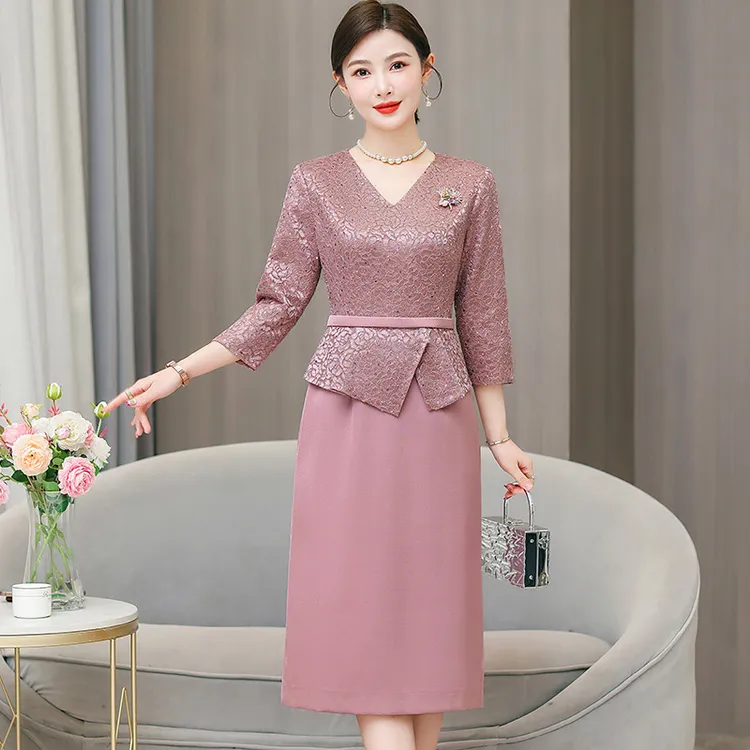yqwl5511喜婆婆婚宴装礼服裙2025秋季新中式国风优雅修身连衣裙女