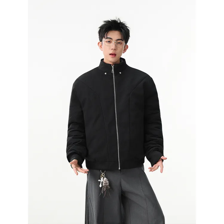 MY8483冬季男款重磅纯棉水洗棉服保暖立领户外加厚防风休闲宽松