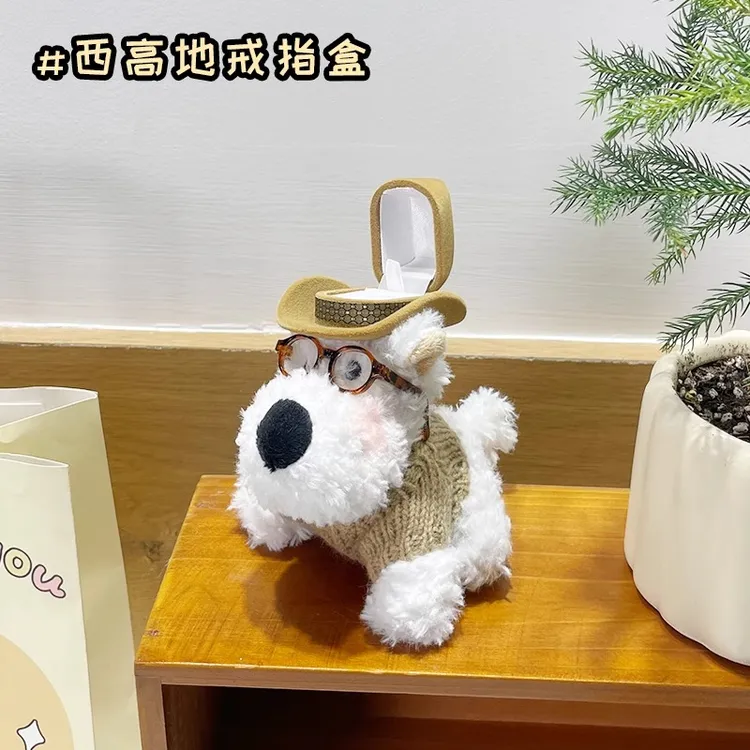 西高地戒指盒生日求婚礼物女生送老婆女朋友情侣创意可爱实用惊喜