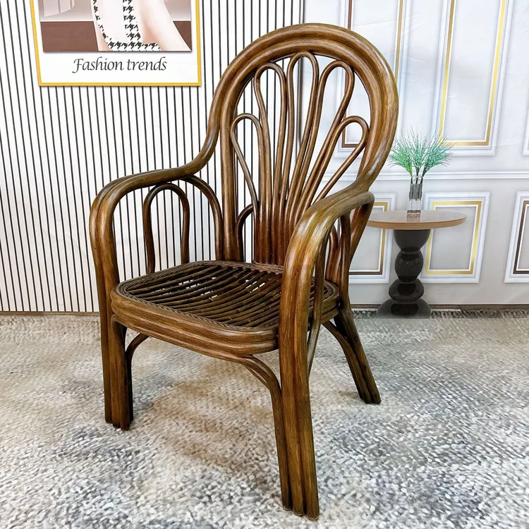 印尼藤编椅子家用阳台户外庭院茶桌椅套装老人靠背休闲椅客厅办公