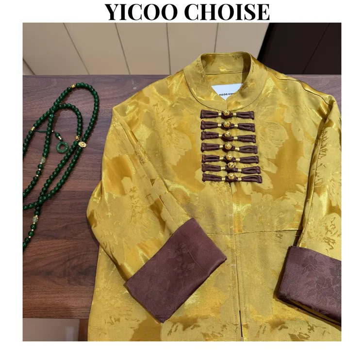 YICOO【国泰民安】 亲子高定进口人丝新中式外套YC256517复古时尚