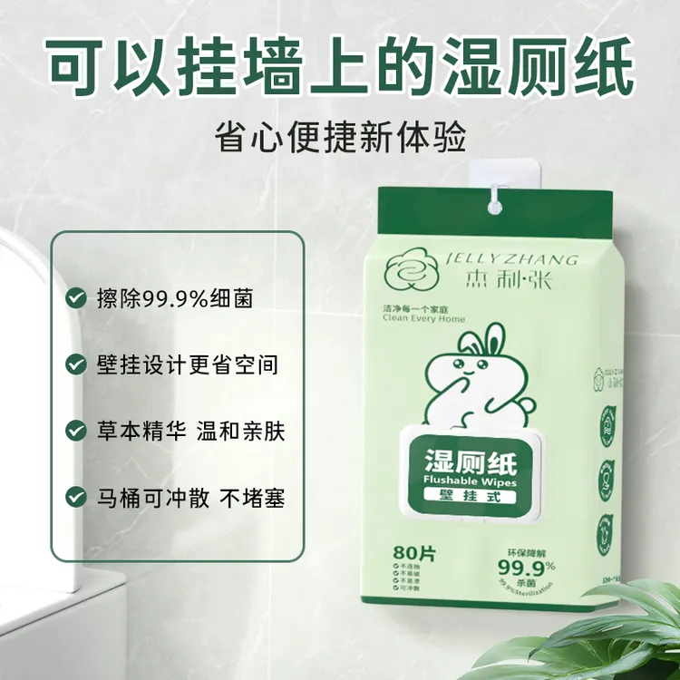 拉萨发货西藏包邮家用厕所挂式温和亲肤可降解湿厕纸一提80片装