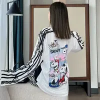 5259#深圳BOHAN秀秀家2025早秋新款蕾丝史努比拼接圆领港风长袖T