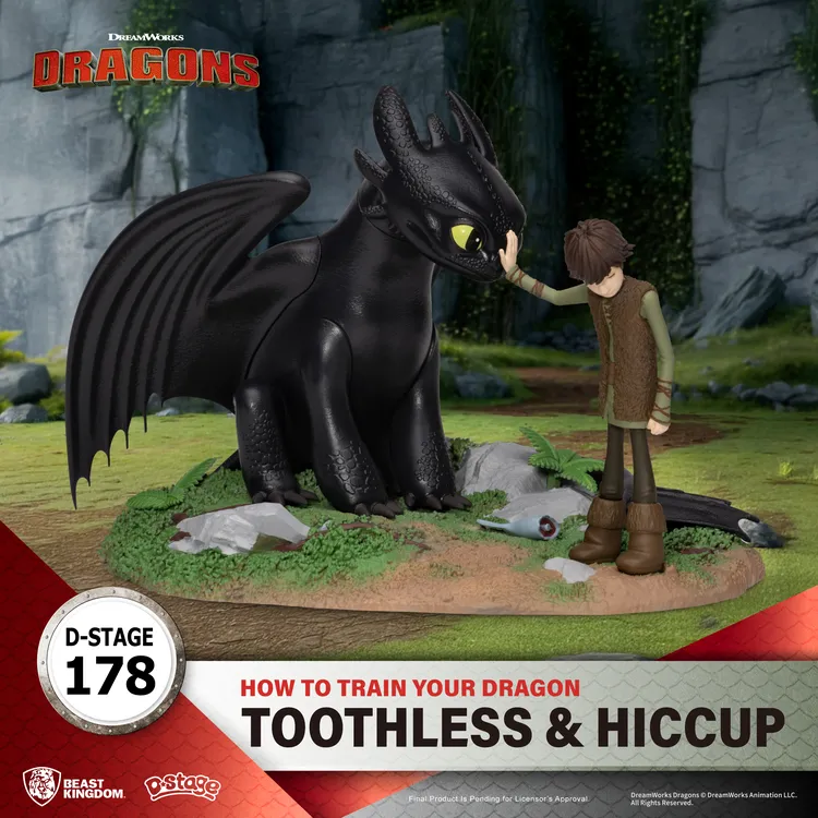 野兽王国驯龙高手无牙仔 & 小嗝嗝电影周边手办潮玩礼物