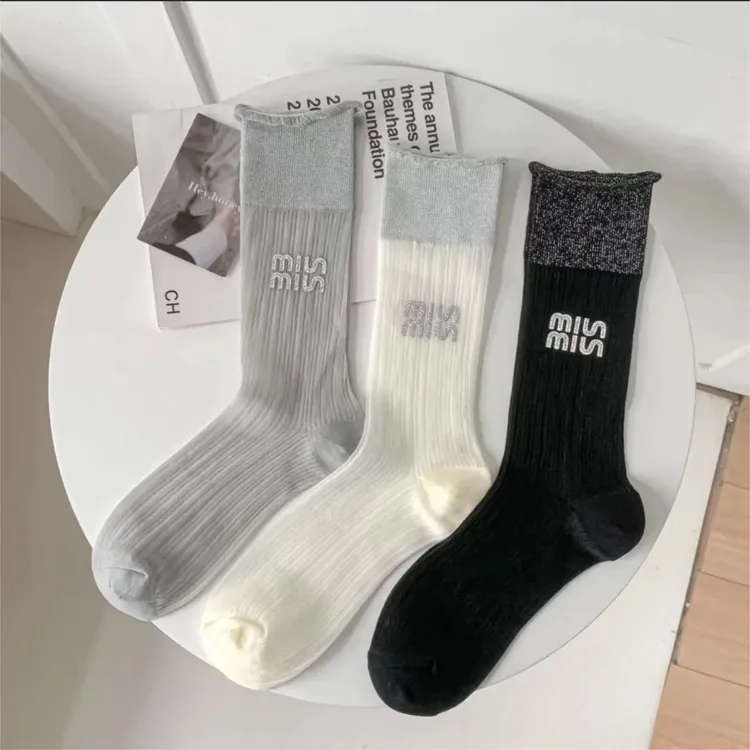 袜子女新款春夏潮袜高筒饰品玻璃丝袜薄款欧货水钻袜子亮丝外女袜