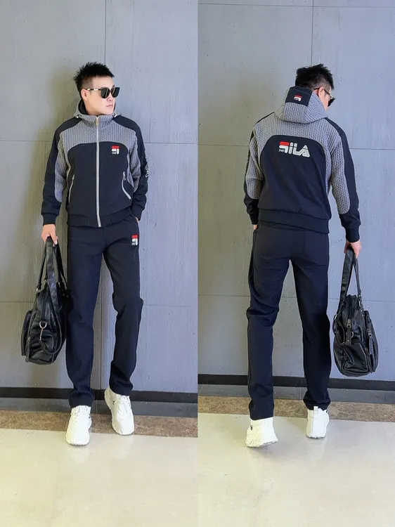 秋冬季节新款加绒保暖百搭时尚套装麦穗拼接韩版休闲男士连帽夹克