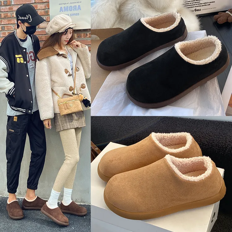 韩版加绒小土豆勃肯鞋女2025秋冬季时尚情侣保暖外穿防滑雪地棉鞋