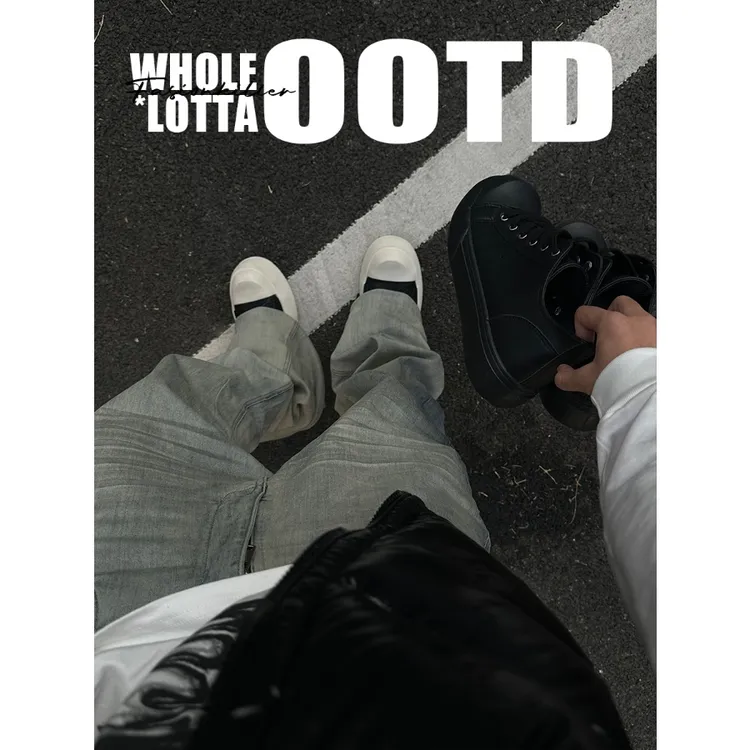 aoyo“翘头系列”大头德比鞋百搭休闲厚底增高米奇翘头板鞋