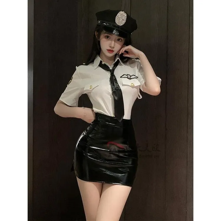 性感cos女警制服套装夜场角色扮演警官纯欲主播秘书空姐装cosplay