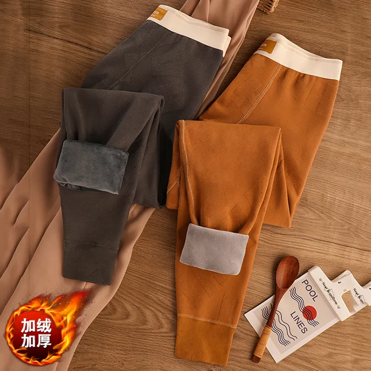 新款男士纯棉加绒加厚保暖裤男生秋裤青年秋冬季舒适棉毛裤打底裤