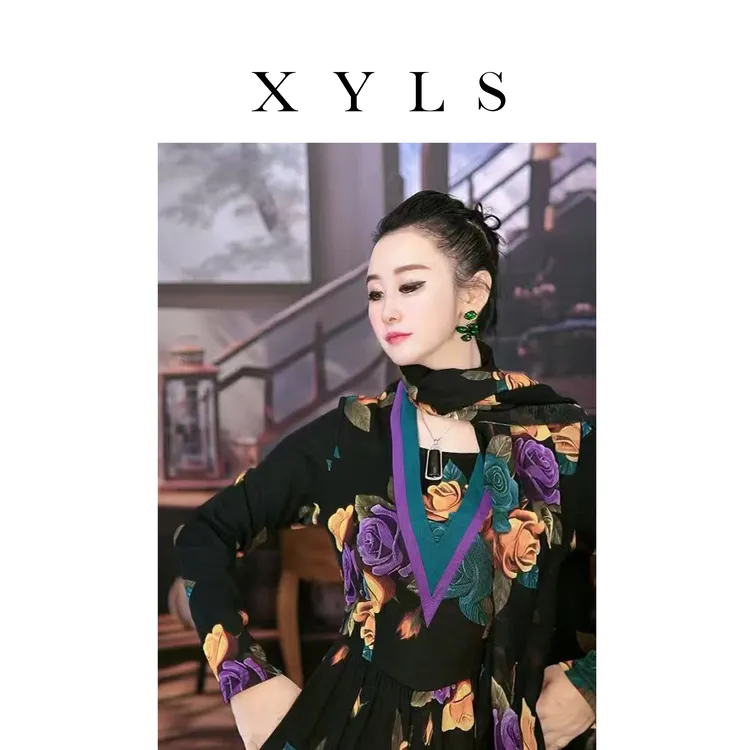 女装弹力网纱连衣裙T007013