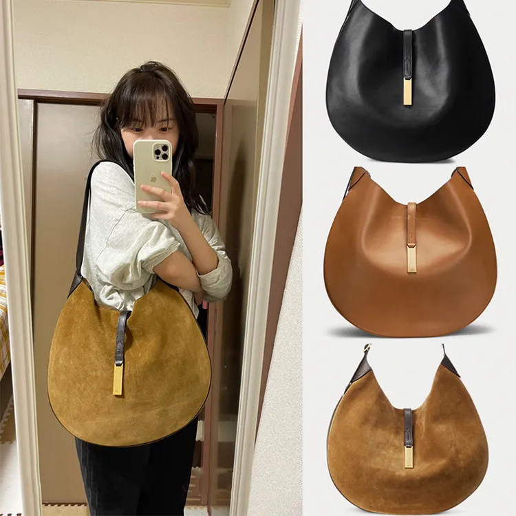 复古中古宋妍霏郑晶同款包小众可颂包大容量斜挎牛皮拉夫