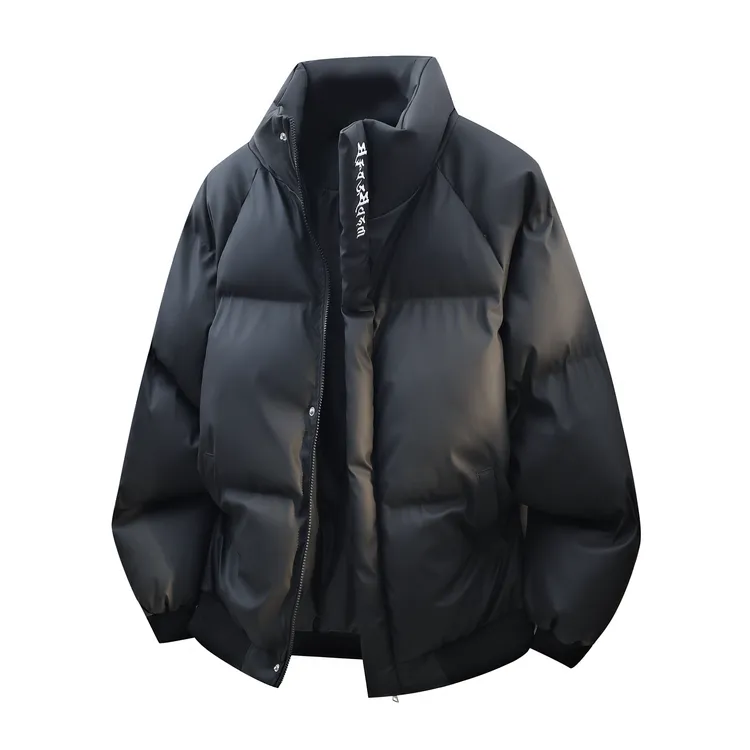 NINEDAO/玖岛冬季时尚保暖皮衣面包服男潮流百搭宽松休闲加厚棉衣