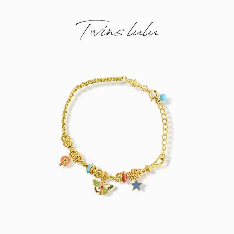 TWINS LULU 复古【绿意】精致小众编绳手链首饰女款夏上新TSS7598