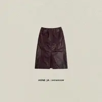 ARNE JA｜“分割艺术”全植鞣做旧皱感头层牛皮开叉半裙D53SQ1163