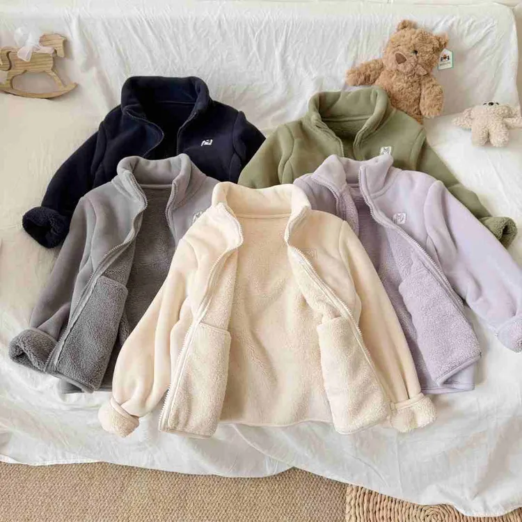 【特厚绒萌萌家校服神器】奥粒绒儿童新款保暖秋冬款休闲立领亲子装