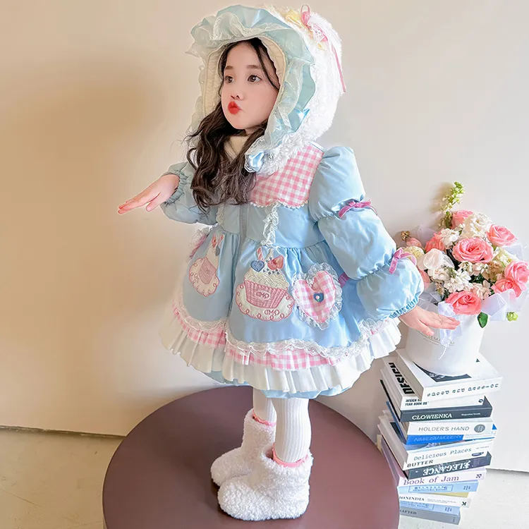 女童棉衣冬装2025新款洋气公主风洛丽塔时髦棉袄女孩加厚棉服外套