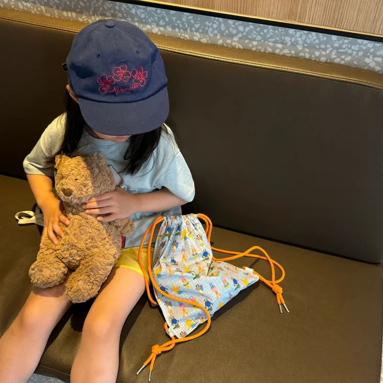 壹妈童装女童套装韩系2025新款夏季宝宝时尚圆领卡通短袖黄色短裤