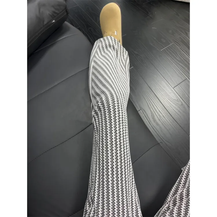 褶皱鱼骨纹美式休闲裤男女秋季高级感阔腿裤直筒宽松垂感裤子