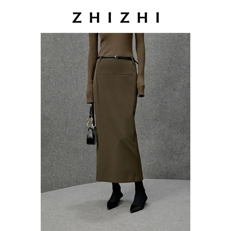 致知 瑶台月 薄磨毛简约小鱼尾裙有质感25年冬季新款ZZ2EWWBT013