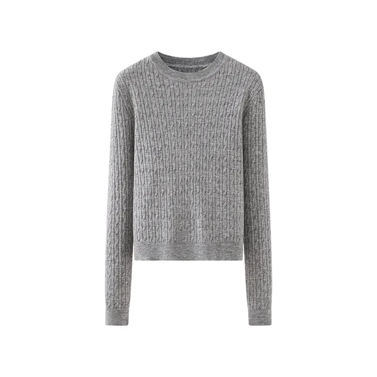 极简显瘦！轻盈软糯 纯色圆领麻花针织衫百搭毛衣