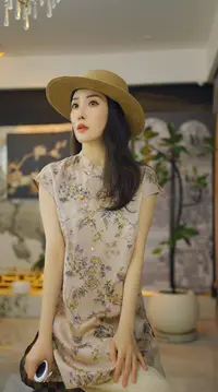 （夏千金）国风连衣裙短袖老钱风复古提花上衣