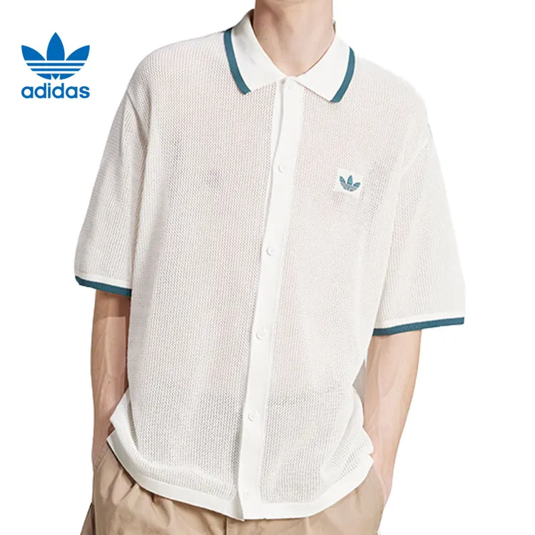adidas Originals阿迪三叶草男子KNITTED SHIRT短袖衬衫KC3526