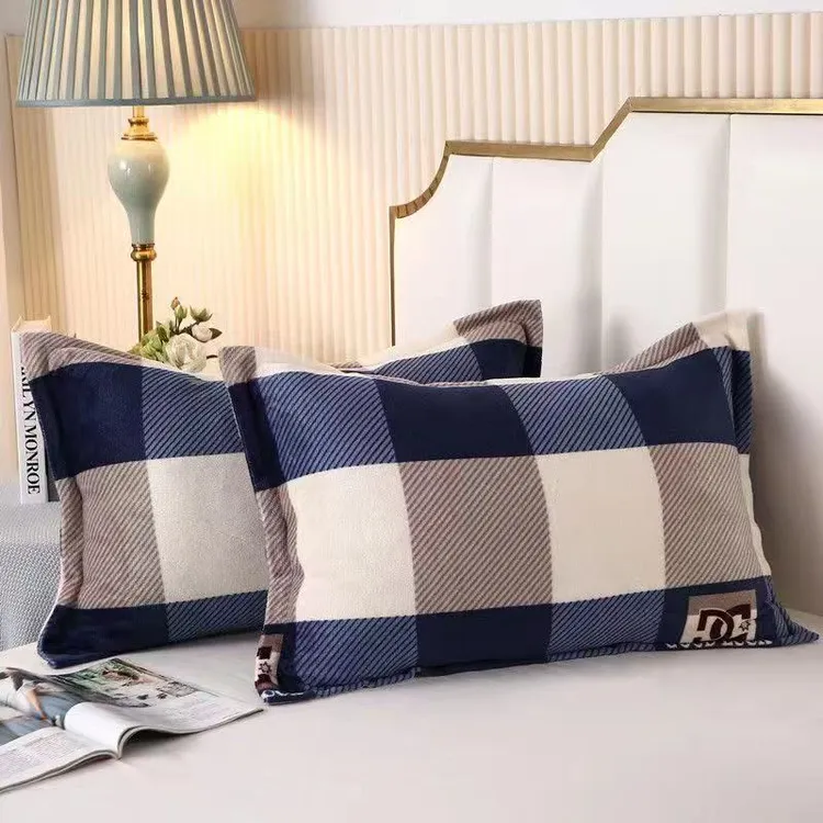 牛奶绒枕套加绒枕芯套加厚枕头套一对装单只装简约枕芯秋冬款